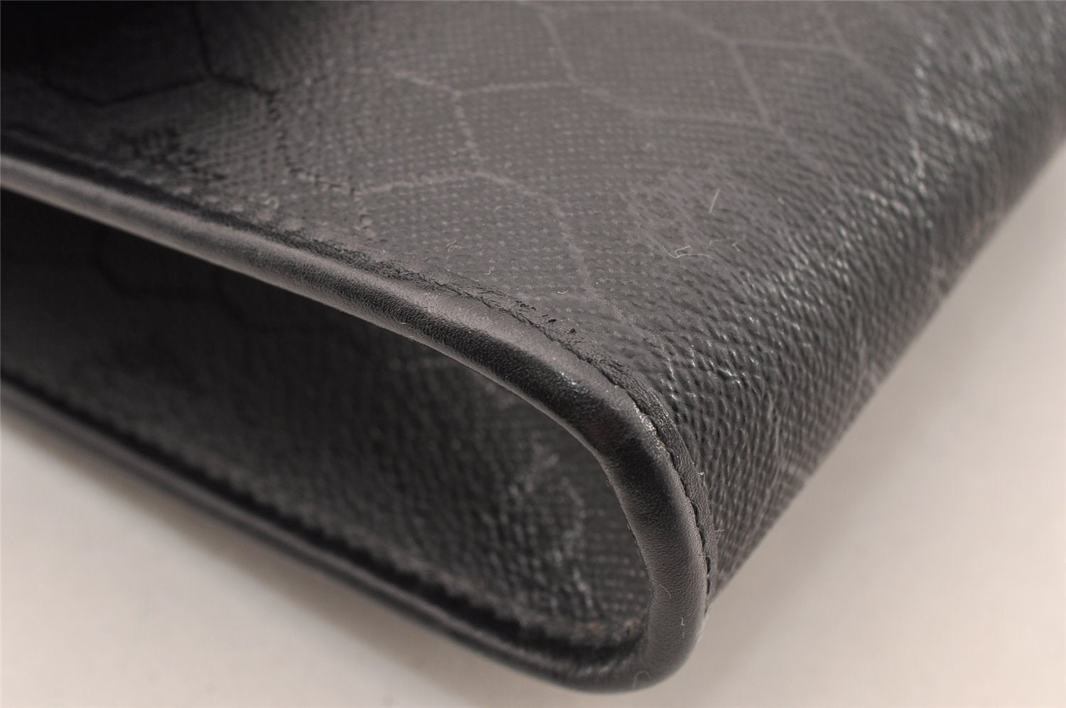 Authentic Christian Dior Honeycomb Shoulder Bag Purse PVC Leather Black 7962I