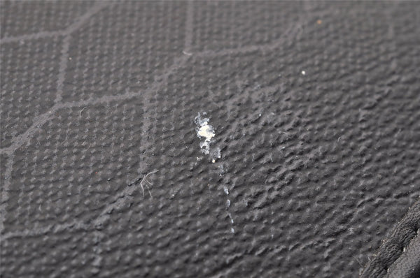 Authentic Christian Dior Honeycomb Shoulder Bag Purse PVC Leather Black 7962I