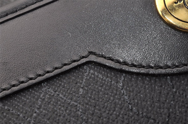 Authentic Christian Dior Honeycomb Shoulder Bag Purse PVC Leather Black 7962I