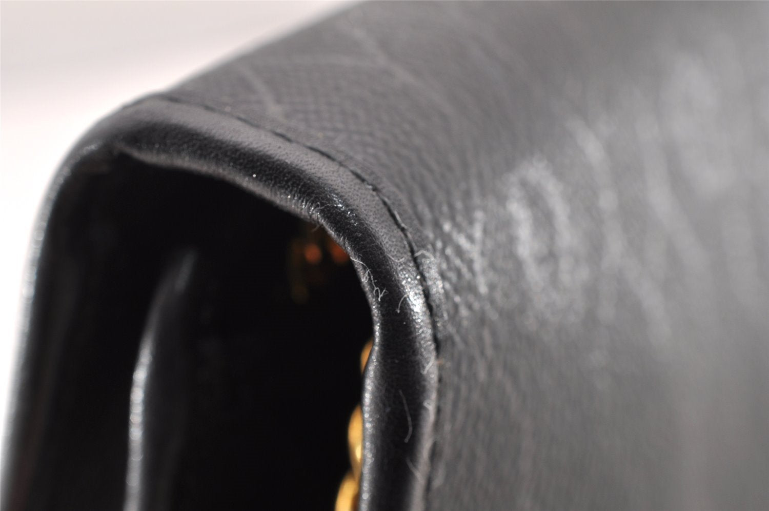 Authentic Christian Dior Honeycomb Shoulder Bag Purse PVC Leather Black 7962I