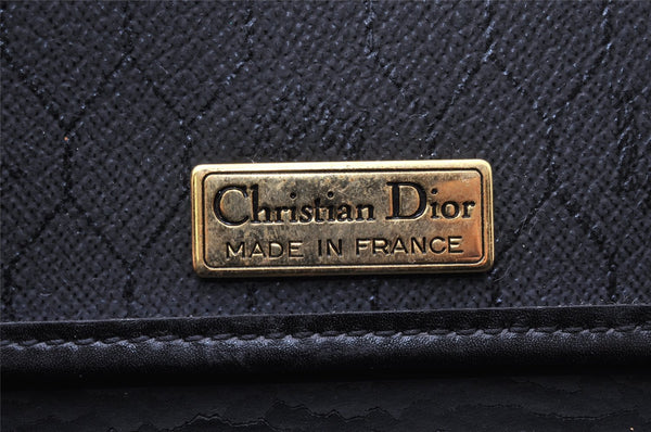 Authentic Christian Dior Honeycomb Shoulder Bag Purse PVC Leather Black 7962I