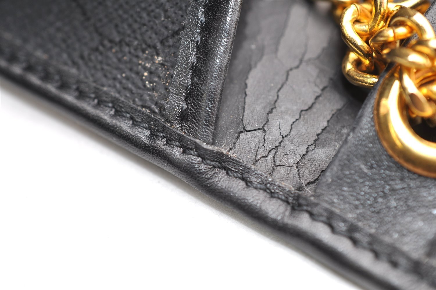 Authentic Christian Dior Honeycomb Shoulder Bag Purse PVC Leather Black 7962I