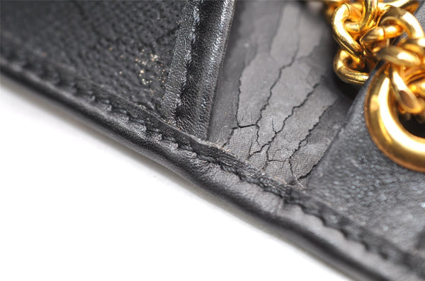 Authentic Christian Dior Honeycomb Shoulder Bag Purse PVC Leather Black 7962I