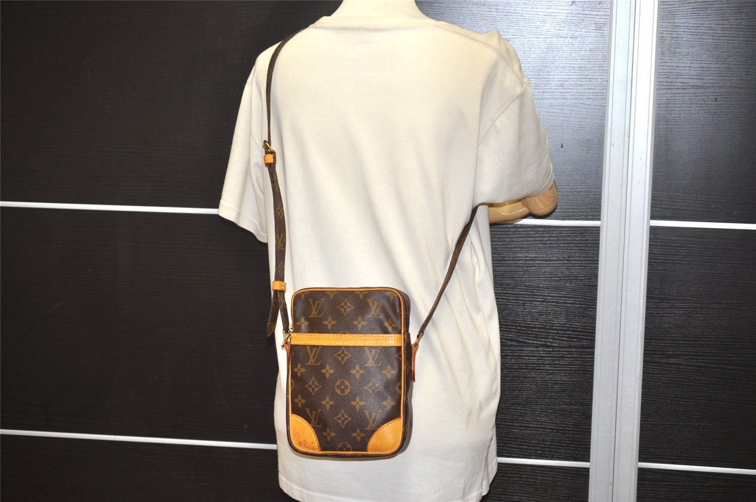 Authentic Louis Vuitton Monogram Danube Shoulder Cross Body Bag M45266 LV 7963J