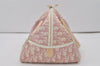 Authentic Christian Dior Trotter Hand Bag Vinyl Enamel Pink Clear Junk 7964I