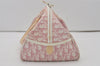 Authentic Christian Dior Trotter Hand Bag Vinyl Enamel Pink Clear Junk 7964I