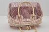 Authentic Christian Dior Trotter Hand Bag Vinyl Enamel Pink Clear Junk 7964I