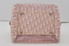 Authentic Christian Dior Trotter Hand Bag Vinyl Enamel Pink Clear Junk 7964I