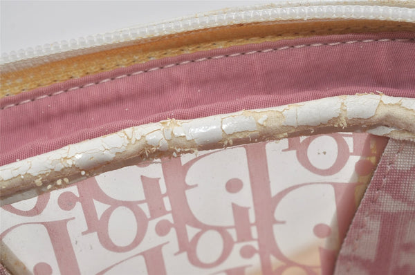 Authentic Christian Dior Trotter Hand Bag Vinyl Enamel Pink Clear Junk 7964I