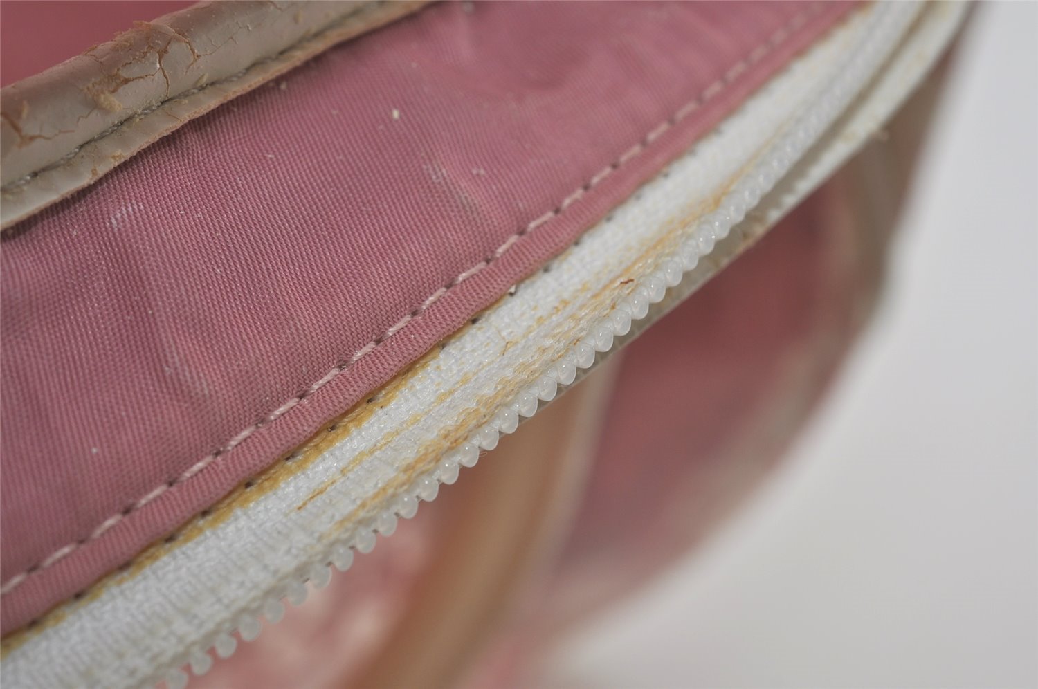 Authentic Christian Dior Trotter Hand Bag Vinyl Enamel Pink Clear Junk 7964I