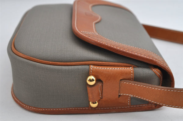 Authentic Christian Dior Shoulder Cross Body Bag Purse PVC Leather Gray CD 7965I
