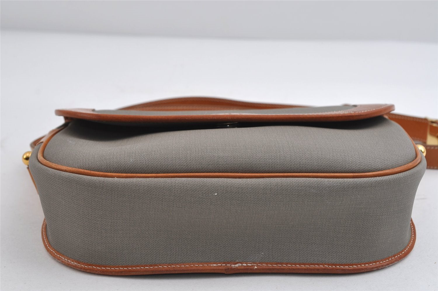 Authentic Christian Dior Shoulder Cross Body Bag Purse PVC Leather Gray CD 7965I