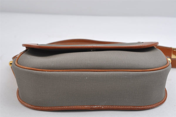 Authentic Christian Dior Shoulder Cross Body Bag Purse PVC Leather Gray CD 7965I