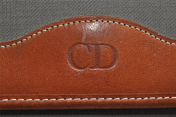 Authentic Christian Dior Shoulder Cross Body Bag Purse PVC Leather Gray CD 7965I