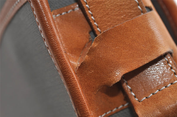 Authentic Christian Dior Shoulder Cross Body Bag Purse PVC Leather Gray CD 7965I