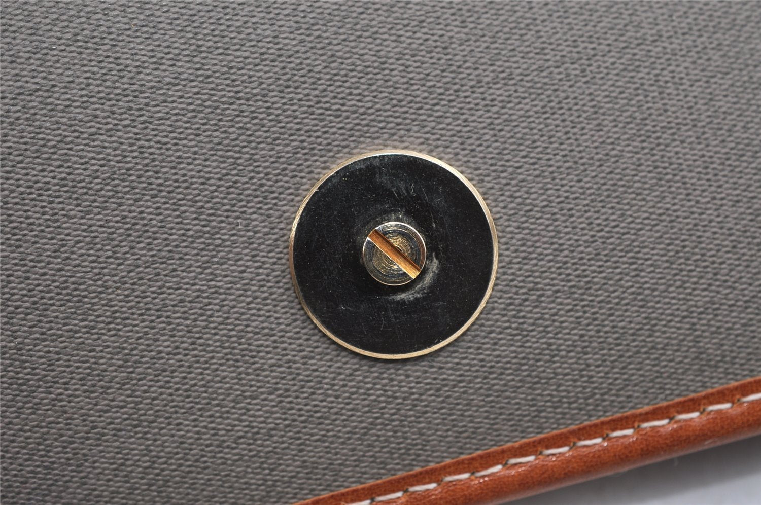 Authentic Christian Dior Shoulder Cross Body Bag Purse PVC Leather Gray CD 7965I