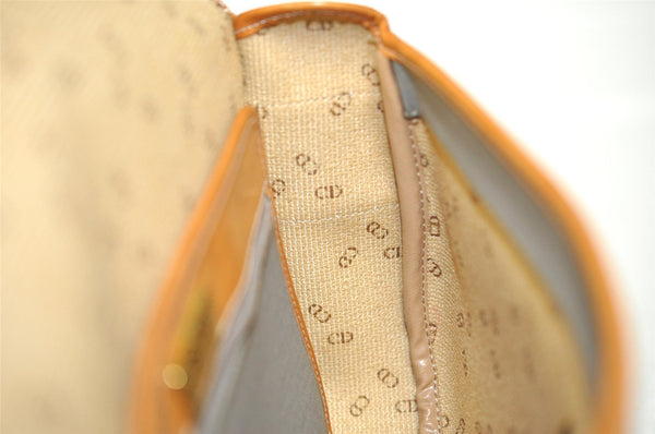 Authentic Christian Dior Shoulder Cross Body Bag Purse PVC Leather Gray CD 7965I