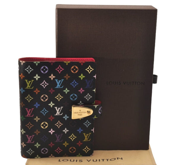 Auth Louis Vuitton Monogram Multicolor Agenda Partenaire PM Black LV Box 7968J