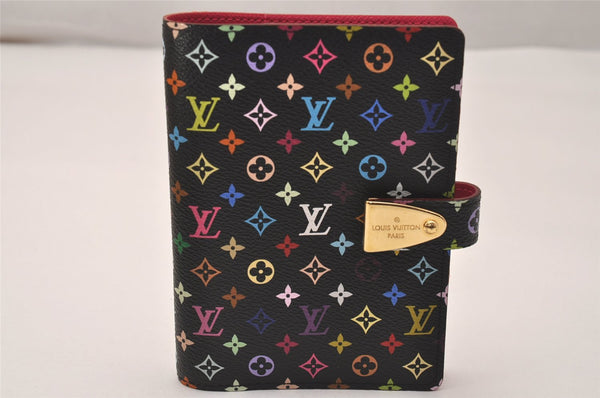 Auth Louis Vuitton Monogram Multicolor Agenda Partenaire PM Black LV Box 7968J