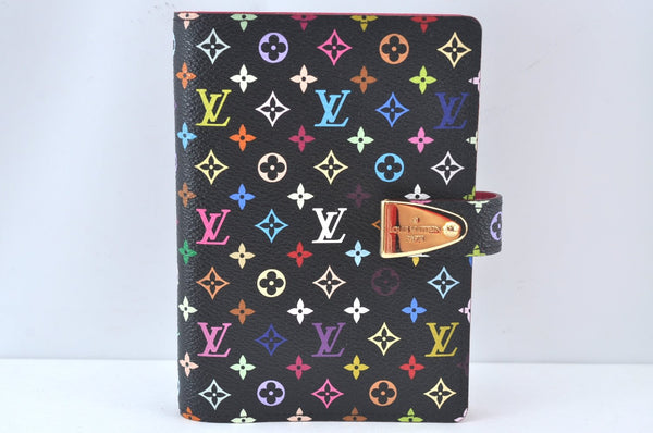 Auth Louis Vuitton Monogram Multicolor Agenda Partenaire PM Black LV Box 7968J