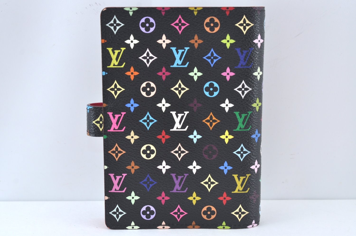 Auth Louis Vuitton Monogram Multicolor Agenda Partenaire PM Black LV Box 7968J