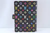 Auth Louis Vuitton Monogram Multicolor Agenda Partenaire PM Black LV Box 7968J