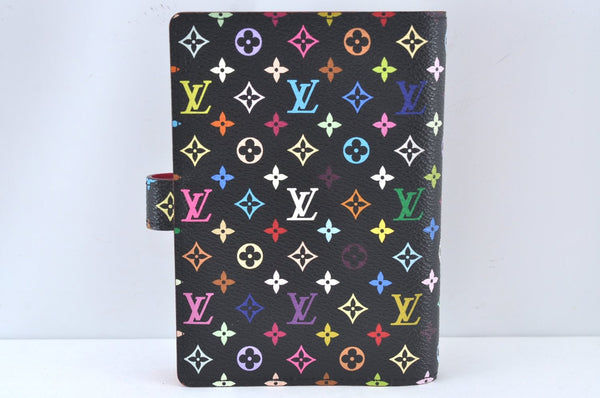 Auth Louis Vuitton Monogram Multicolor Agenda Partenaire PM Black LV Box 7968J