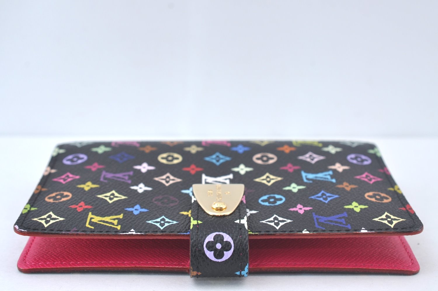 Auth Louis Vuitton Monogram Multicolor Agenda Partenaire PM Black LV Box 7968J