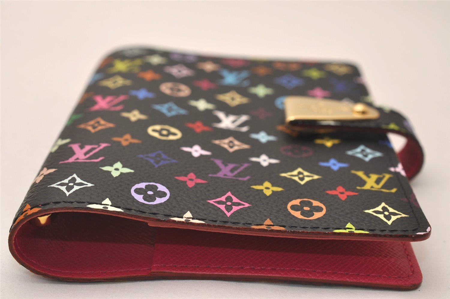 Auth Louis Vuitton Monogram Multicolor Agenda Partenaire PM Black LV Box 7968J