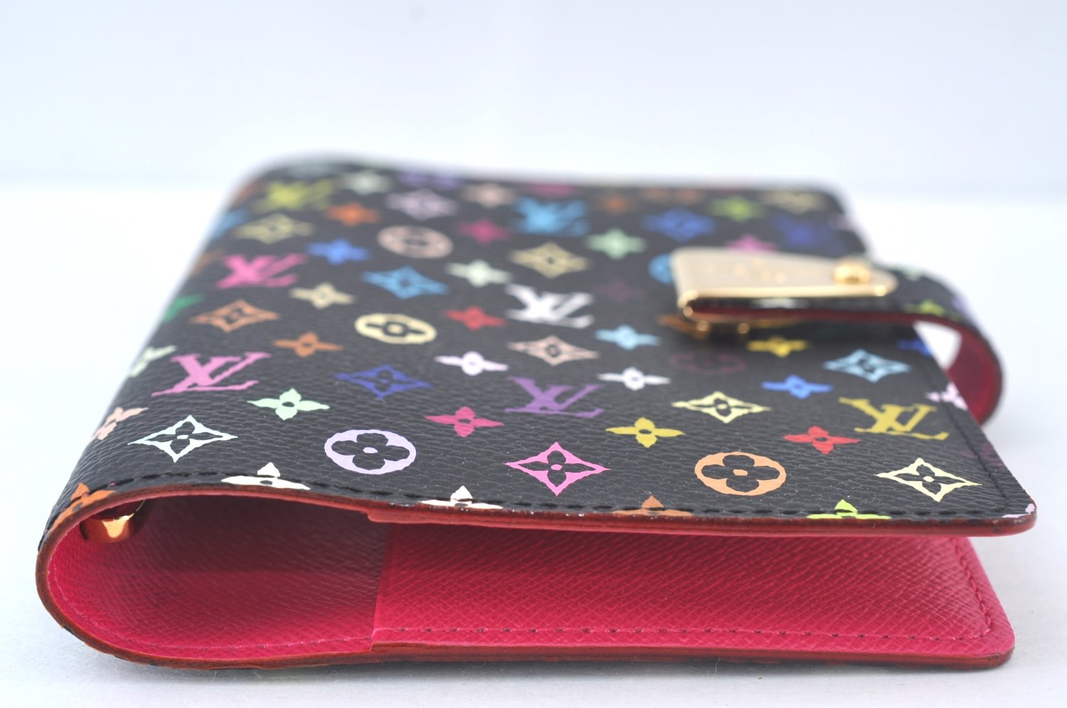 Auth Louis Vuitton Monogram Multicolor Agenda Partenaire PM Black LV Box 7968J