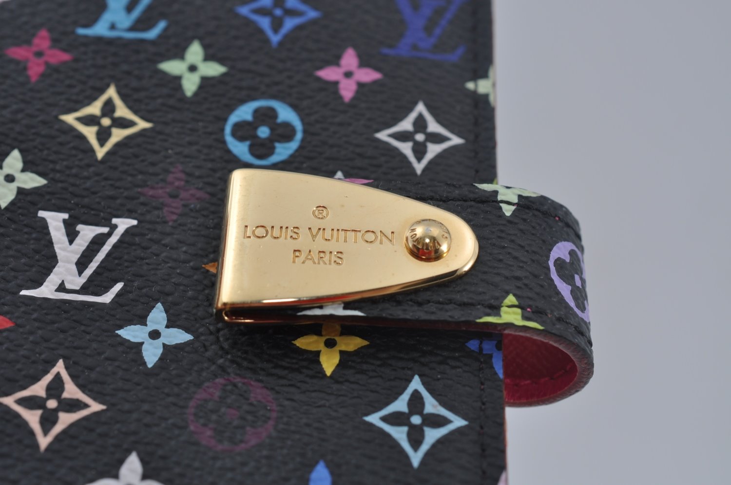 Auth Louis Vuitton Monogram Multicolor Agenda Partenaire PM Black LV Box 7968J