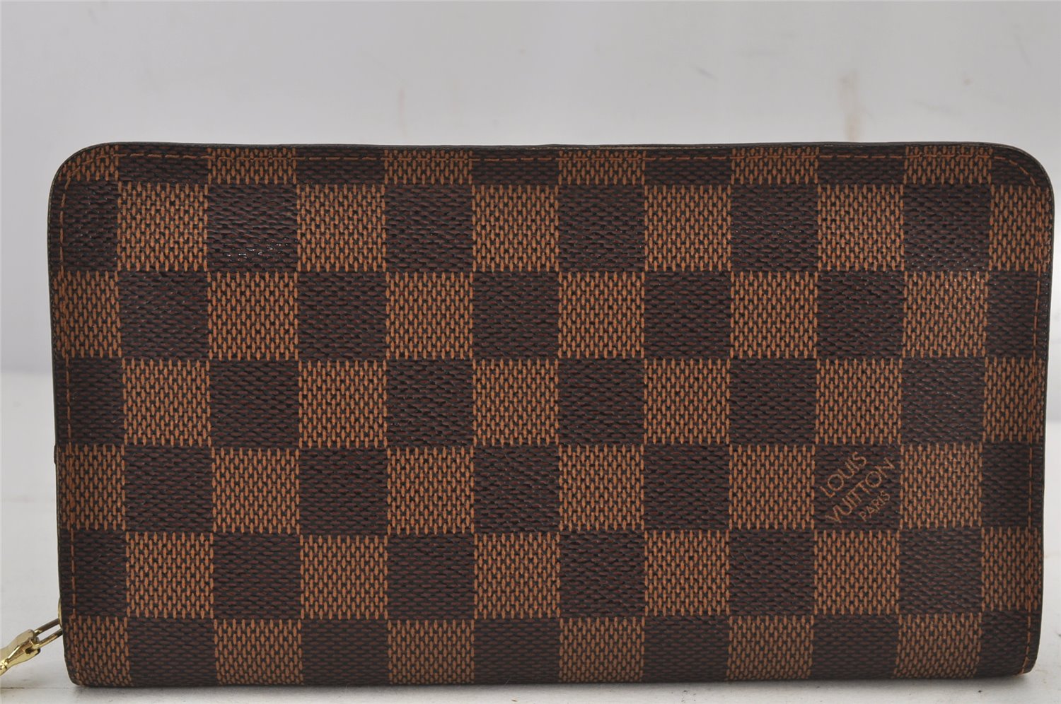 Authentic Louis Vuitton Damier Porte Monnaie Zip Purse Wallet N61728 LV 7970J