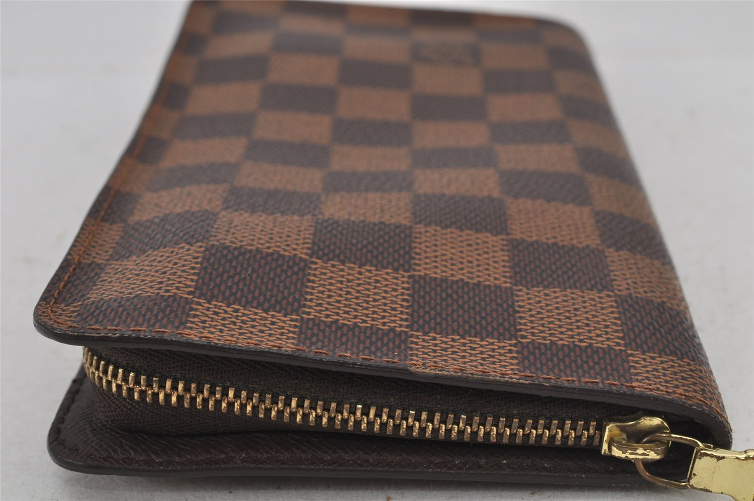 Authentic Louis Vuitton Damier Porte Monnaie Zip Purse Wallet N61728 LV 7970J