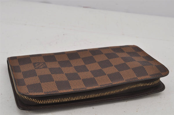 Authentic Louis Vuitton Damier Porte Monnaie Zip Purse Wallet N61728 LV 7970J