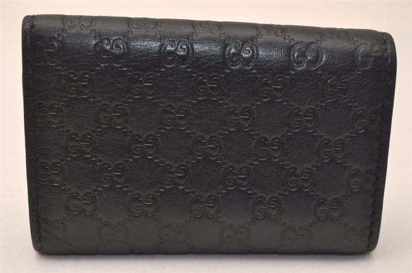 Authentic GUCCI Micro Guccissima GG Leather 6 Hooks Key Case 150402 Black 7971J