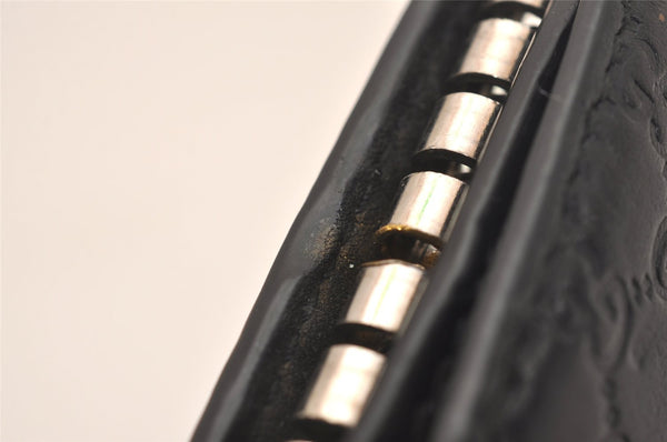 Authentic GUCCI Micro Guccissima GG Leather 6 Hooks Key Case 150402 Black 7971J