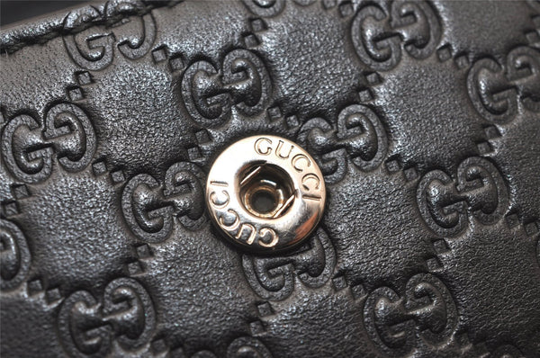 Authentic GUCCI Micro Guccissima GG Leather 6 Hooks Key Case 150402 Black 7971J