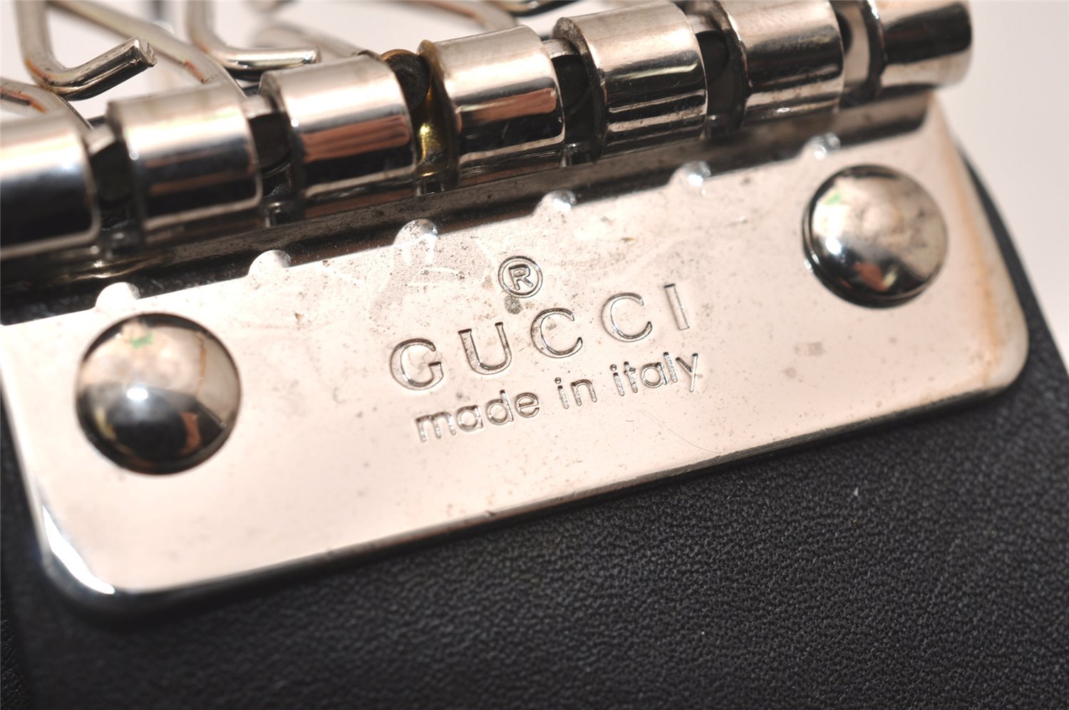 Authentic GUCCI Micro Guccissima GG Leather 6 Hooks Key Case 150402 Black 7971J