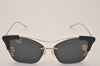 Authentic PRADA Sunglasses Hibiscus Design Titanium SPR21U Black Gold Box 7972J