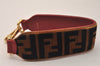 Authentic FENDI Zucca Shoulder Strap You Mini Velour Leather 15" Brown 7973J