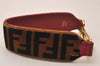 Authentic FENDI Zucca Shoulder Strap You Mini Velour Leather 15" Brown 7973J