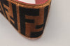 Authentic FENDI Zucca Shoulder Strap You Mini Velour Leather 15" Brown 7973J