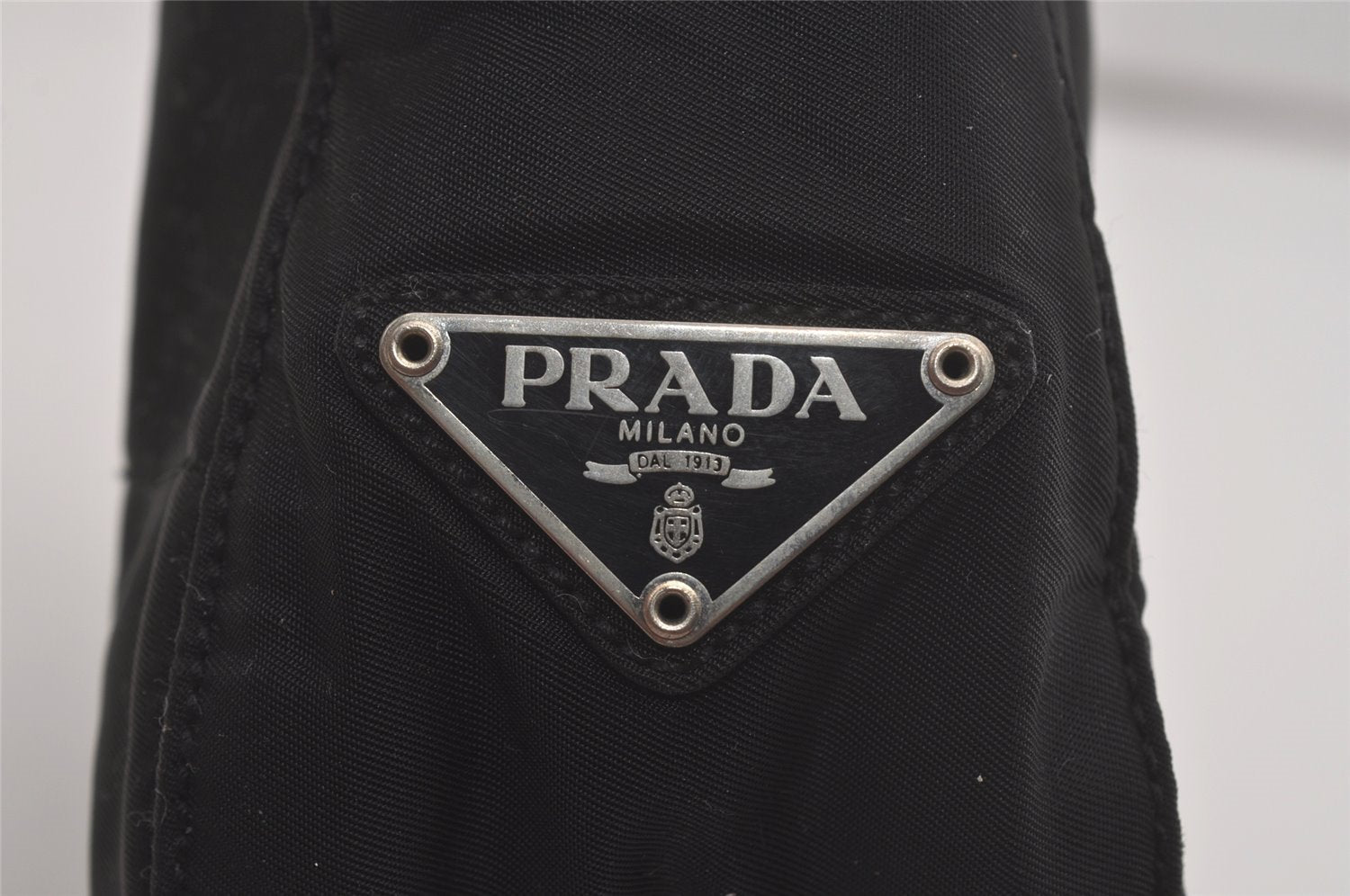 Authentic PRADA Vintage Nylon Tessuto Plastic Shoulder Bag Purse Black 7974I