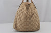 Authentic GUCCI Sherry Line Tote Bag GG Canvas Enamel 131230 Beige 7974J