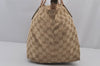 Authentic GUCCI Sherry Line Tote Bag GG Canvas Enamel 131230 Beige 7974J