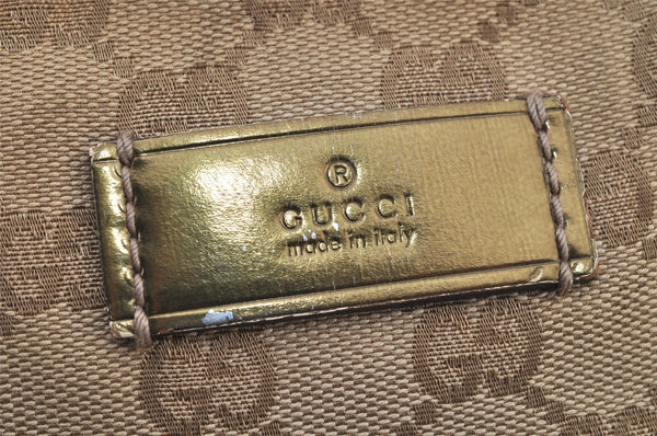 Authentic GUCCI Sherry Line Tote Bag GG Canvas Enamel 131230 Beige 7974J