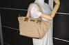 Authentic GUCCI Sherry Line Tote Bag GG Canvas Enamel 131230 Beige 7974J