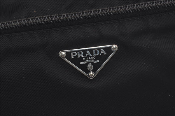 Authentic PRADA Nylon Tessuto Leather Shoulder Cross Body Bag Purse Black 7975I