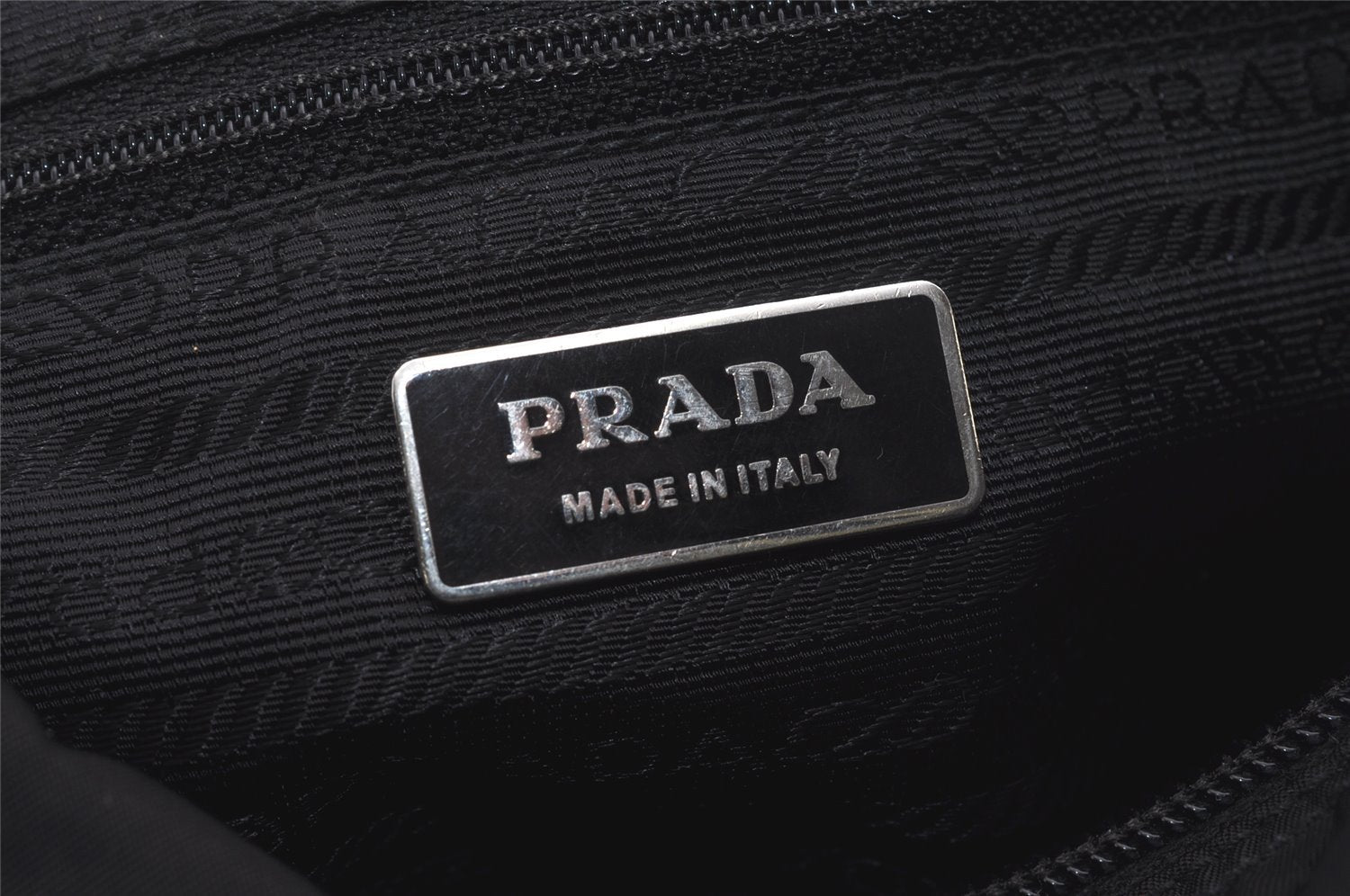 Authentic PRADA Nylon Tessuto Leather Shoulder Cross Body Bag Purse Black 7975I