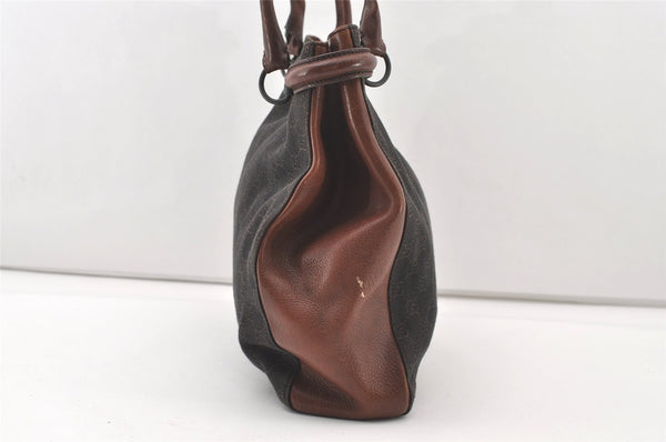 Authentic GUCCI Horsebit Shoulder Tote Bag GG Canvas Leather 101346 Brown 7975J